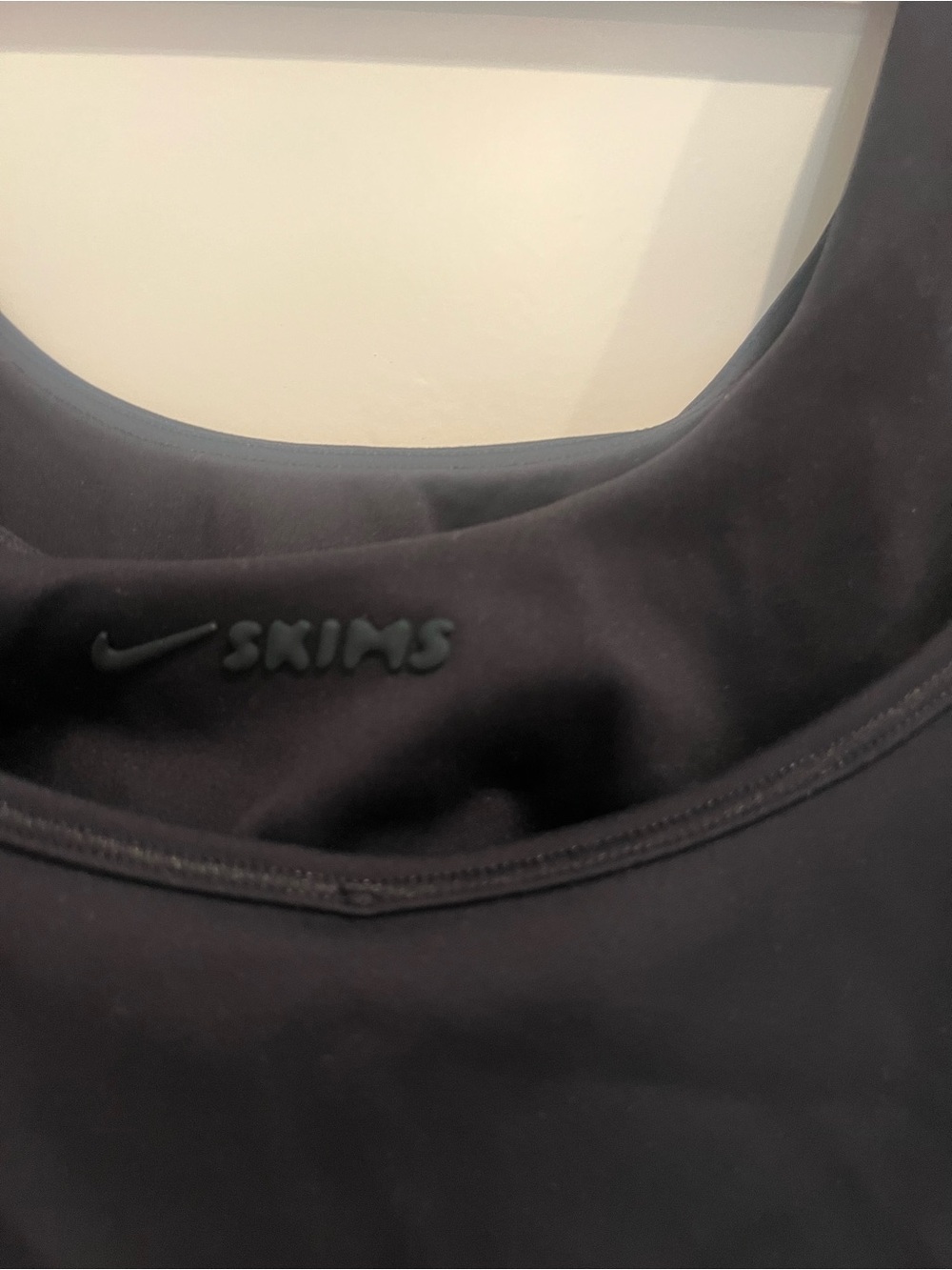 Skims-Nike Double-Strap Matte Black Scoop Tank Top - Picture 3 of 4